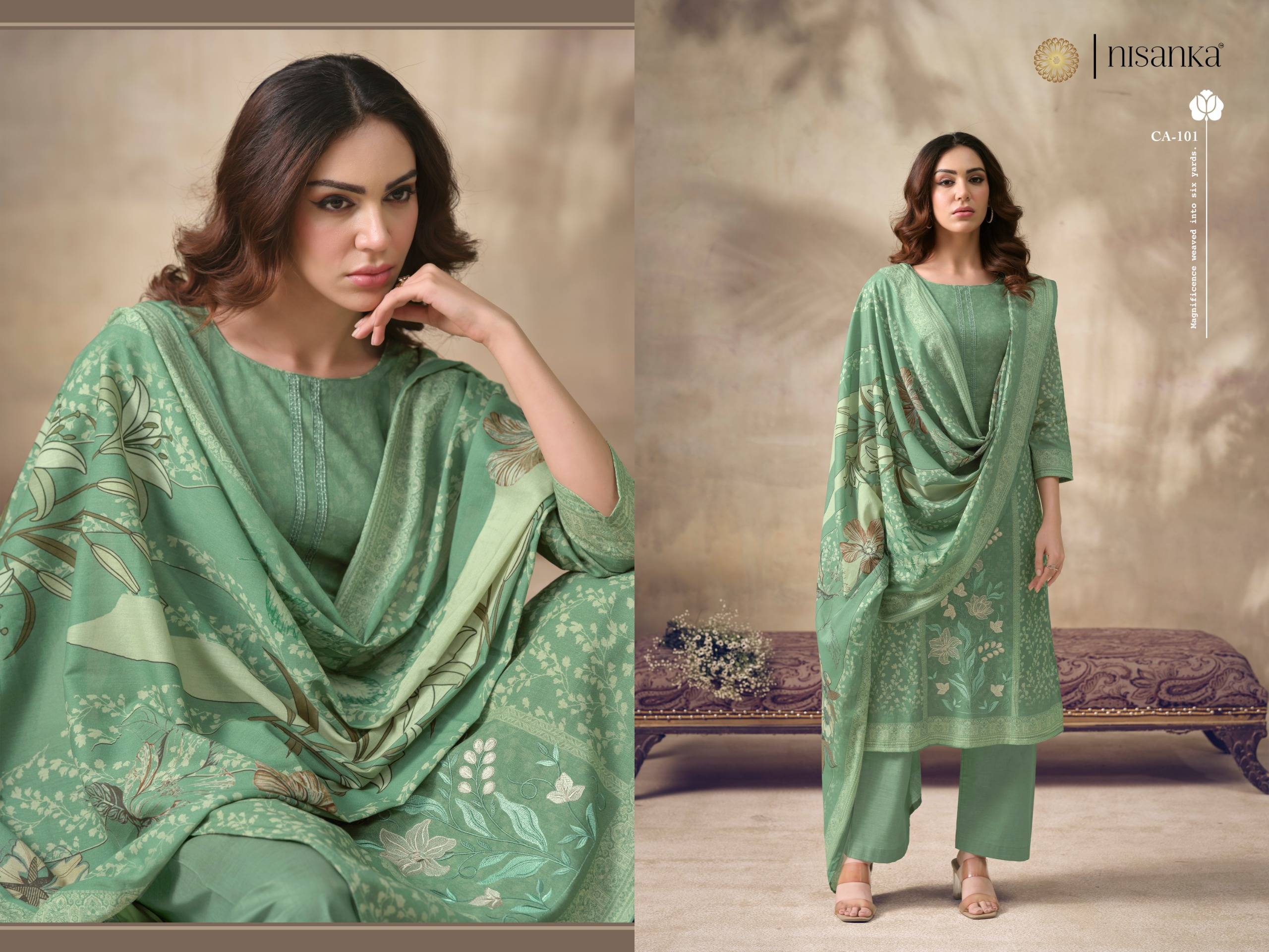 CASHMERE VOL 6 BY NISANKA 104 To 104 Series Stylish Beautiful Colourful PURE VISCOSE LAWN Dresses At Wholesale Price